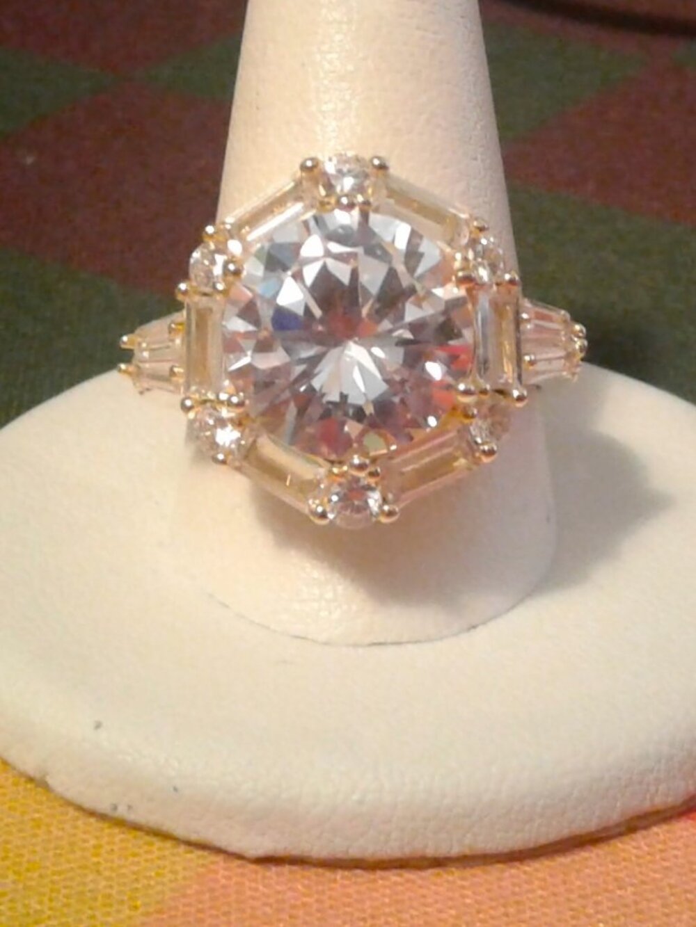 DOB784B Bella Luce CZ 18K Yellow Gold Plated Cocktail Ring 13.60ctw. Size 10 LNC